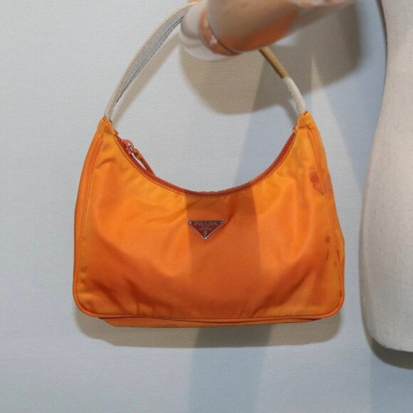 PRADA Hand Bag Nylon Orange Auth - Picture 1 of 16